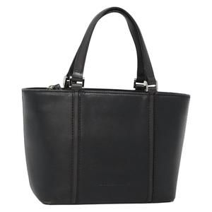 BURBERRY Hand Bag Leather Black Silver Auth ep10090